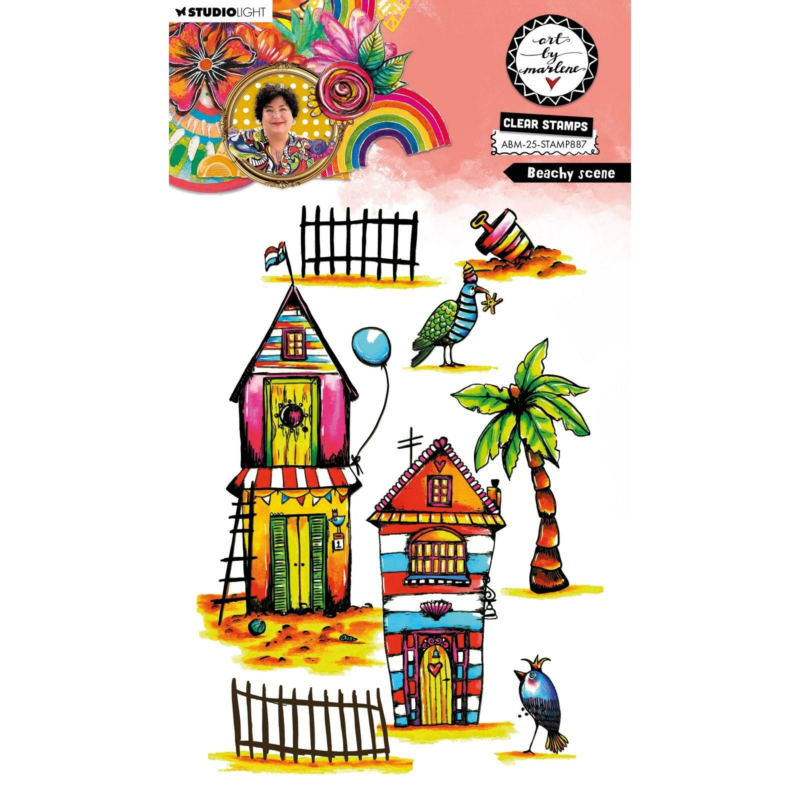 Studiolicht • Kunst von Marlene Clear Stamp Strandszene