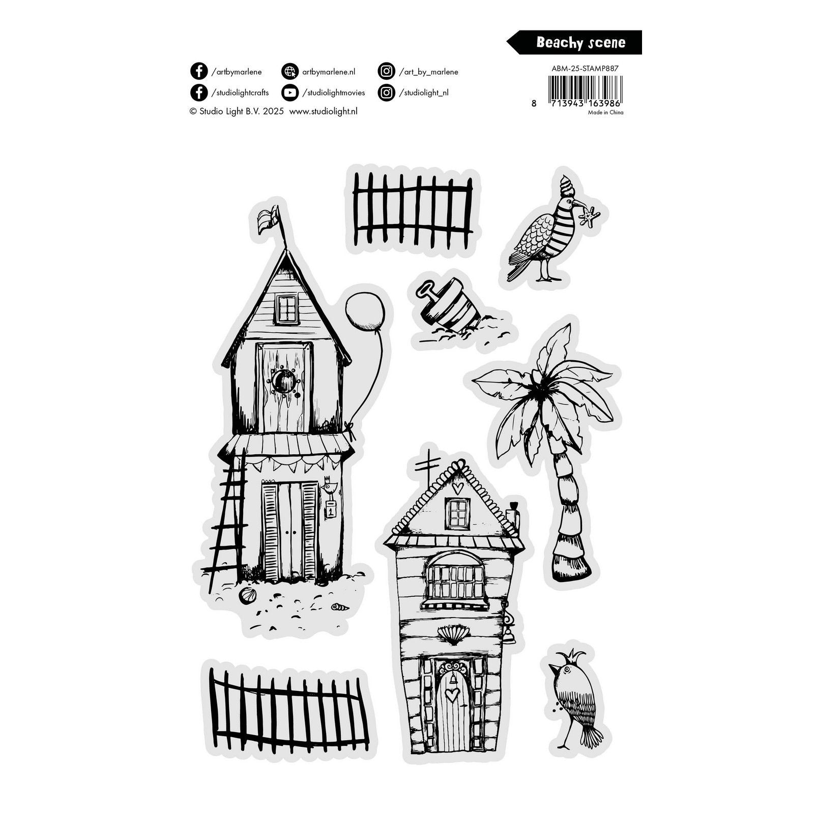 Studiolicht • Kunst von Marlene Clear Stamp Strandszene