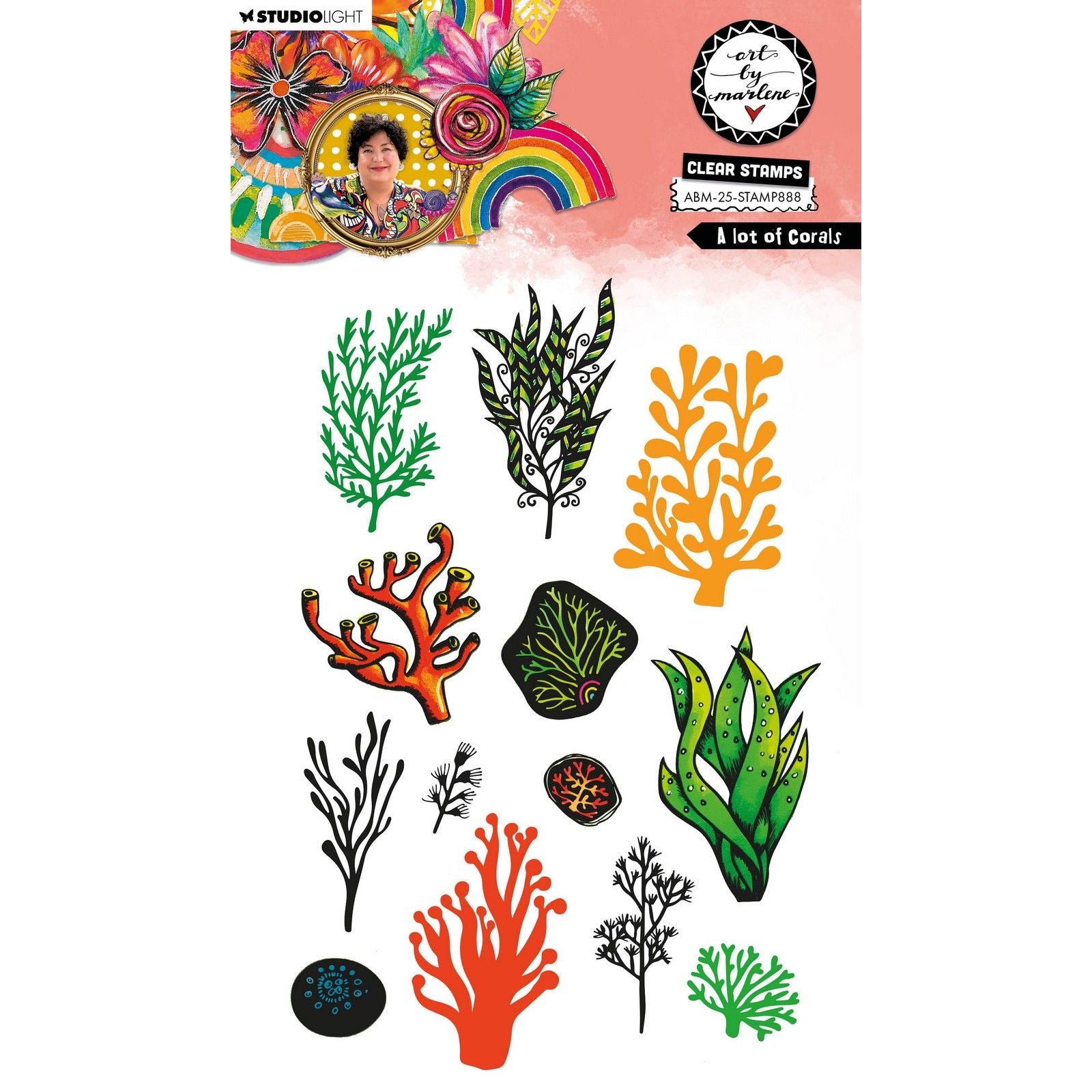 Studio light • art by marlene clear stamp a lot of corals