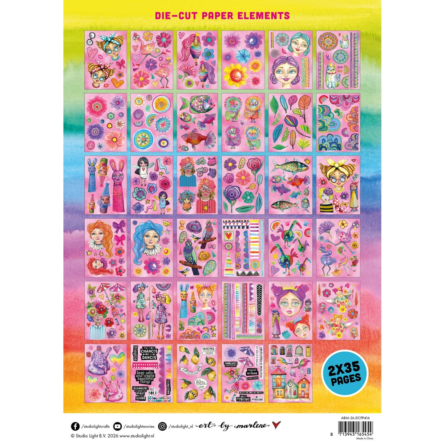 Studiolicht • Kunst von Marlene Design Papierblock, mehrfarbiger Wahnsinn