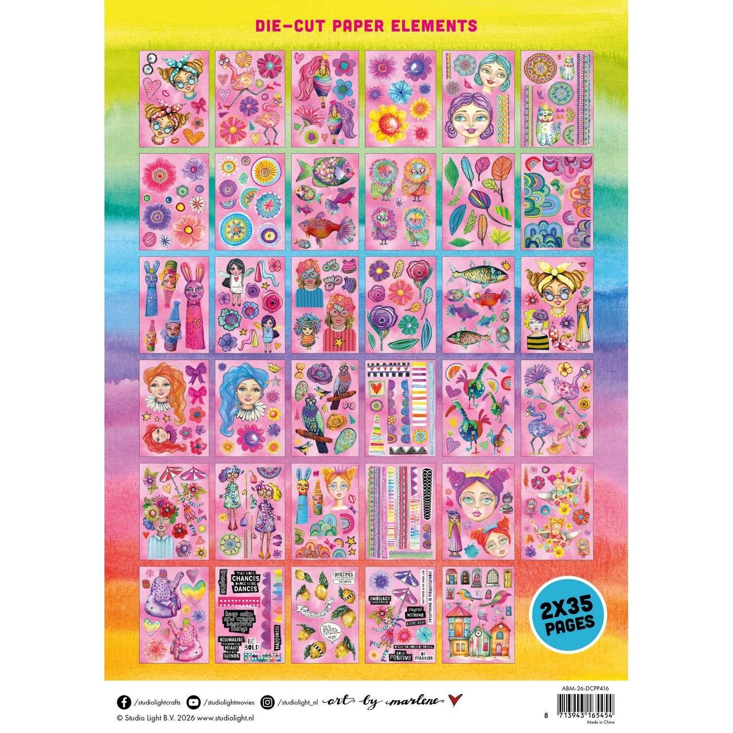 Studiolicht • Kunst von Marlene, gestanzter Papierblock, extra große Elemente