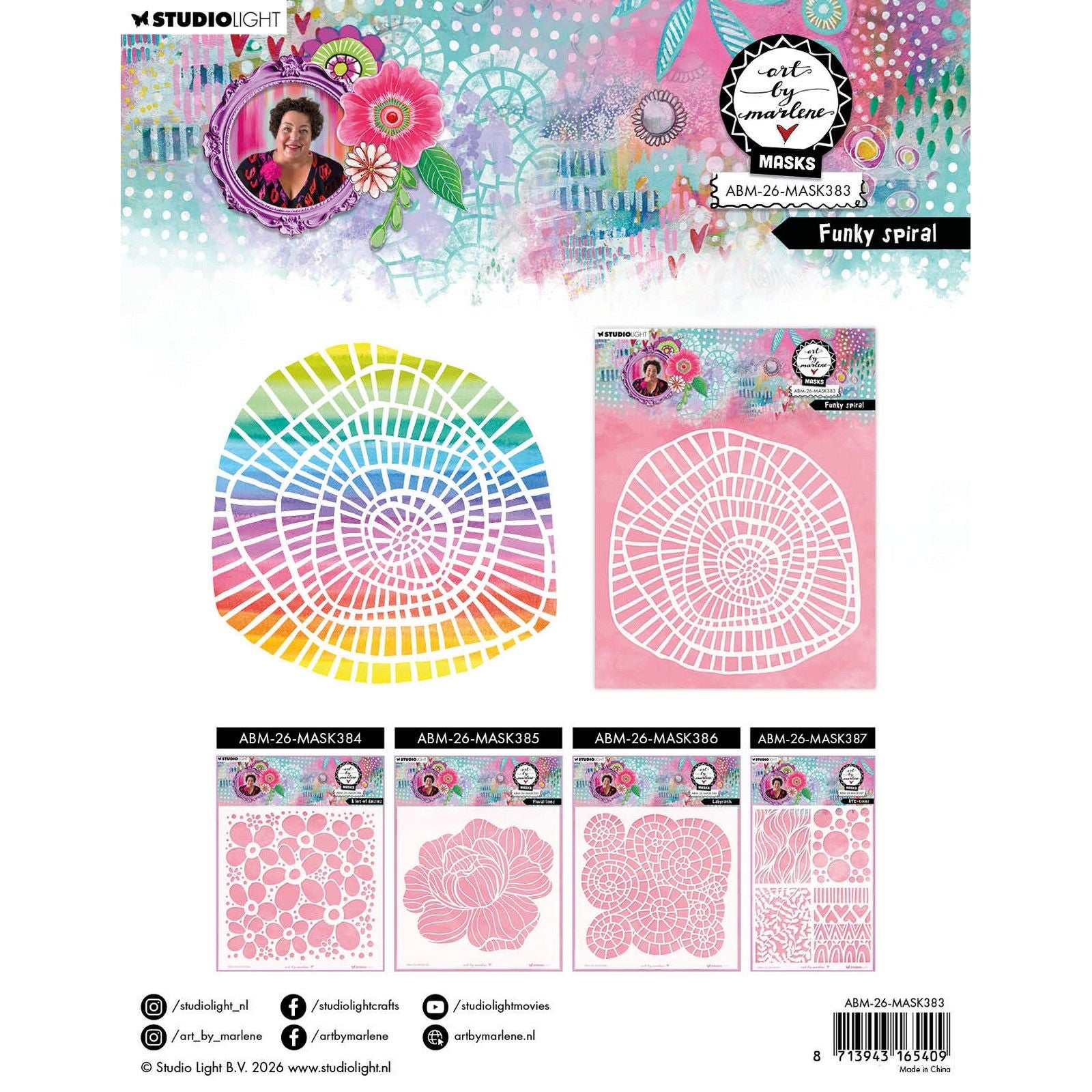 Studiolicht • Kunst von Marlene Mask Funky Spirale