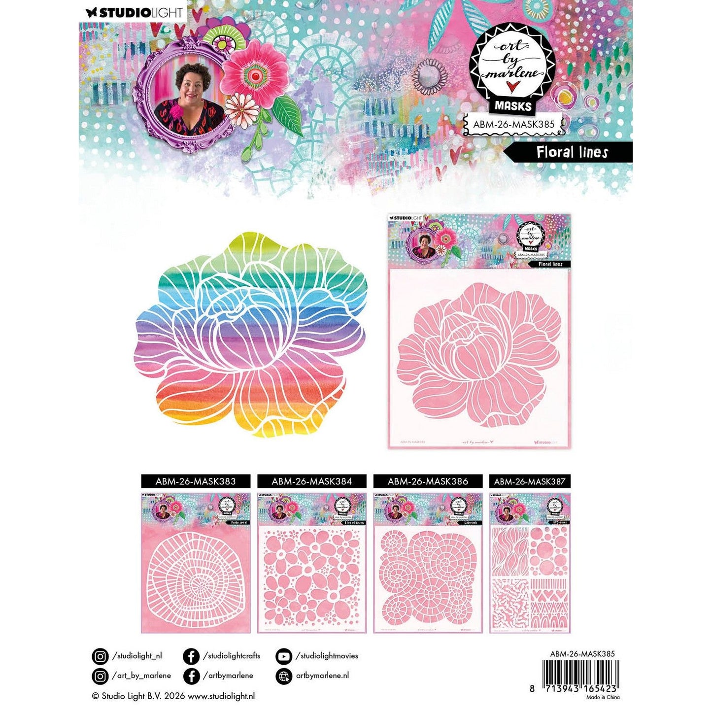 Studiolicht • Kunst von Marlene Mask, florale Linien