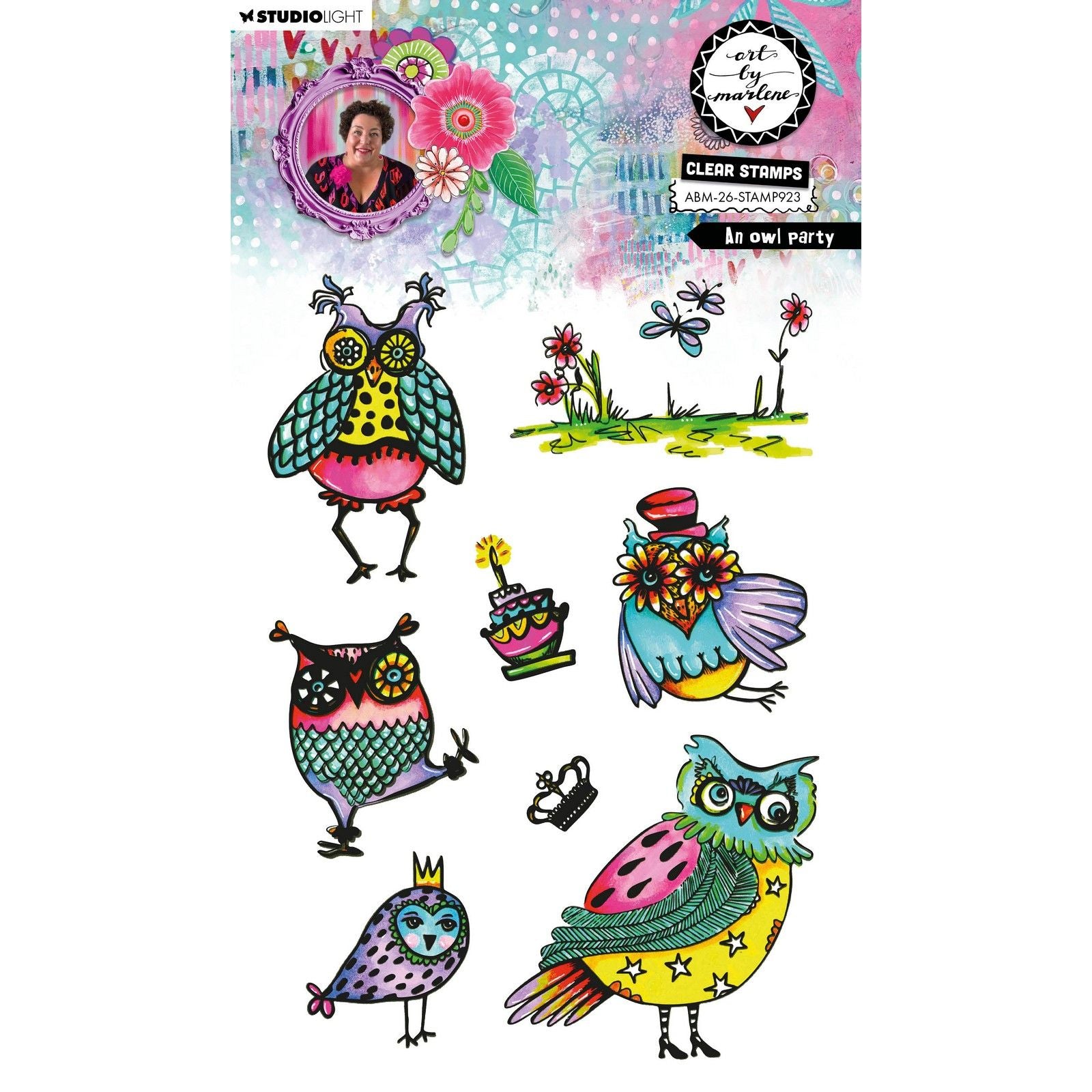 Studiolicht • Kunst von Marlene Clear Stamp Eine Eulenparty