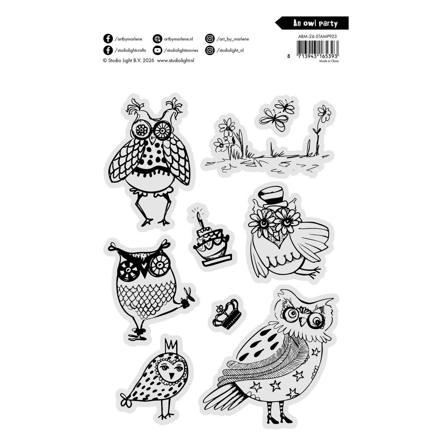 Studiolicht • Kunst von Marlene Clear Stamp Eine Eulenparty