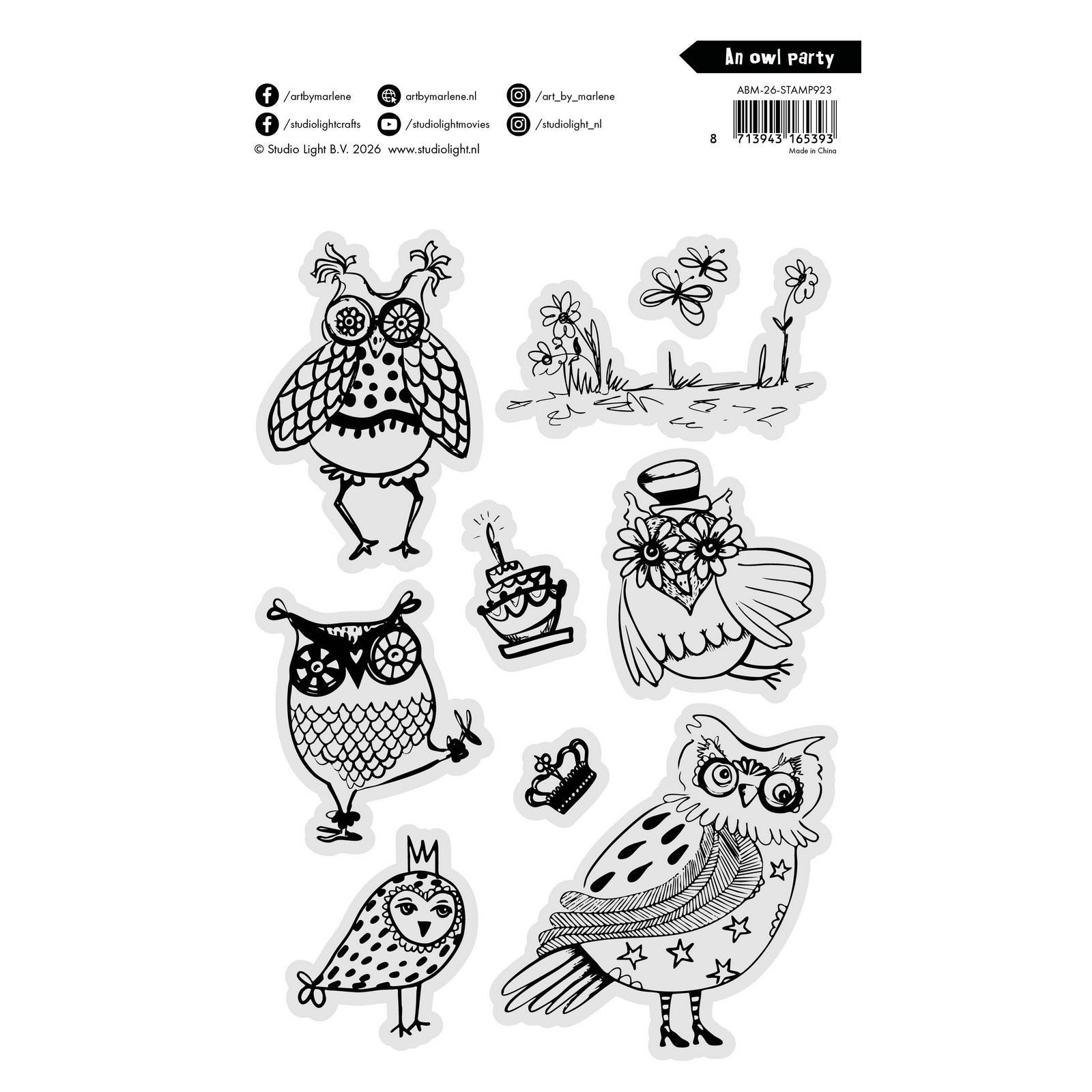 Studiolicht • Kunst von Marlene Clear Stamp Eine Eulenparty