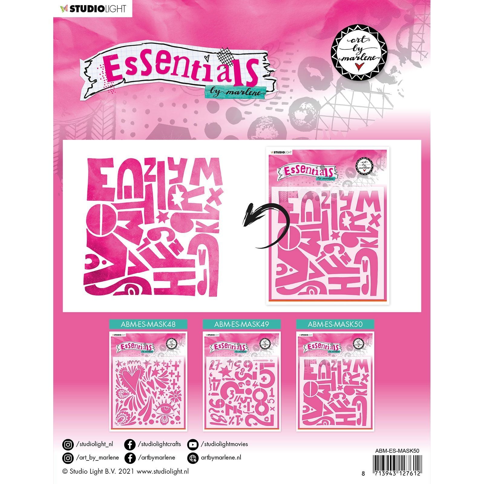 Studiolicht • Essentials-Maskenvorlage alphabetisch Nr. 50