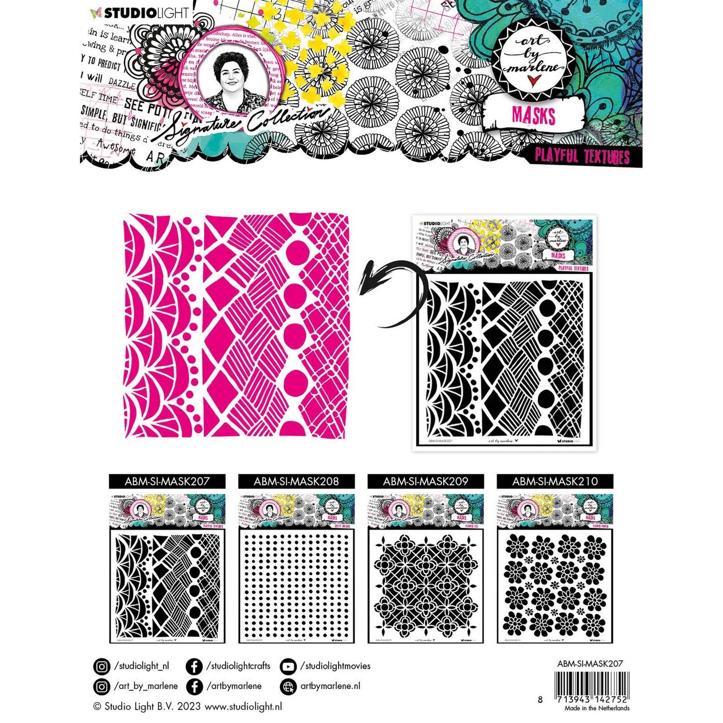 Studiolicht • Signature Collection Maskenschablone mit verspielten Texturen