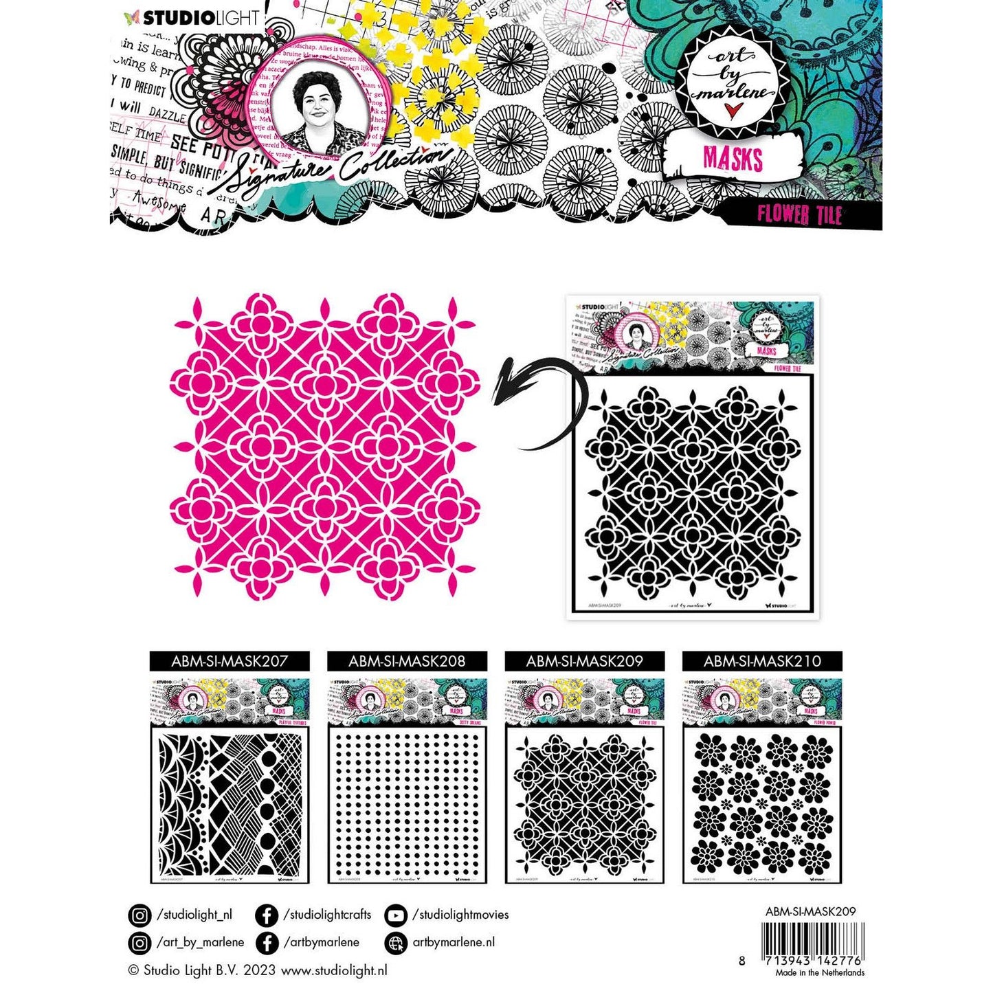 Studiolicht • Signaturkollektion Maskenschablone Blumenkachel