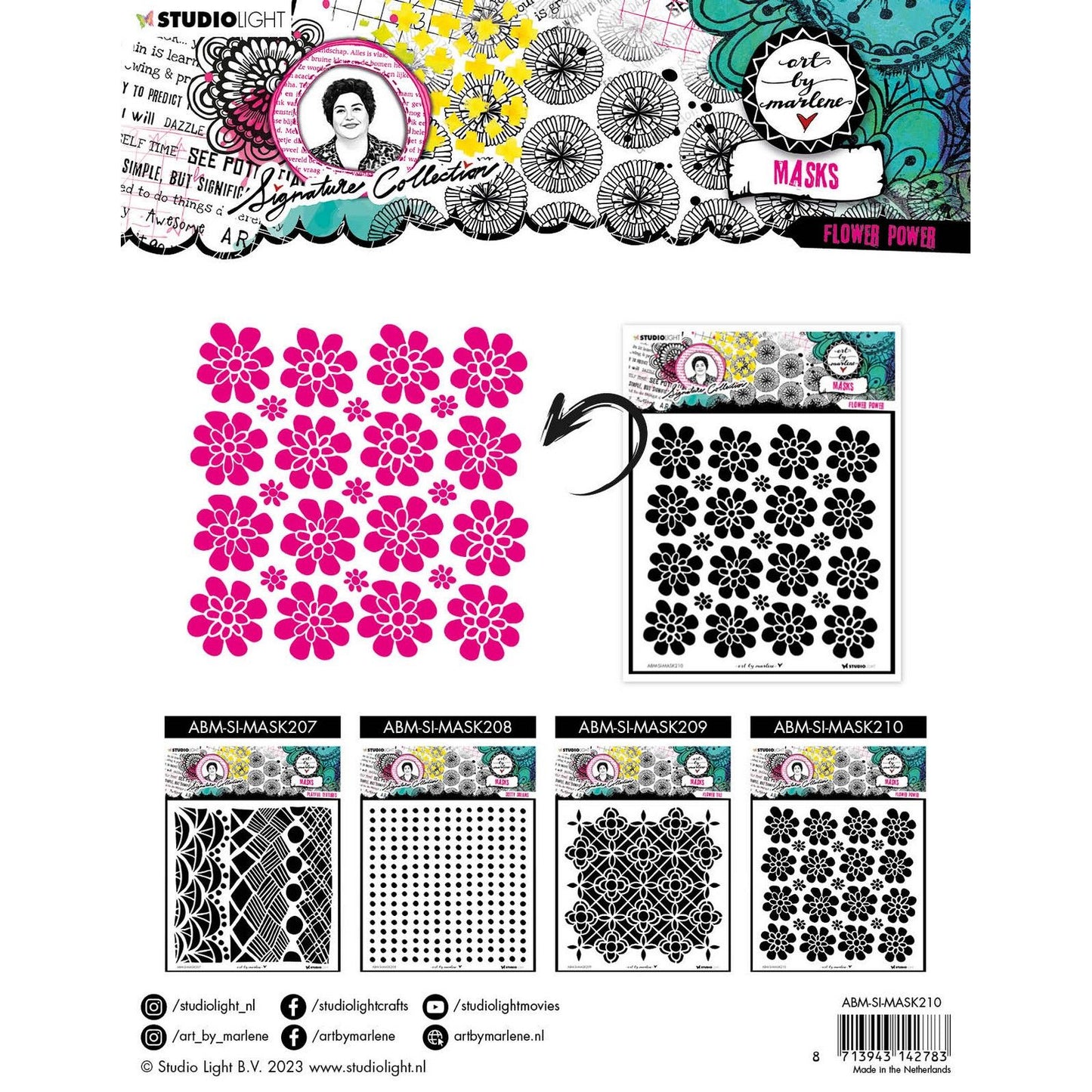 Studioleuchte • Signature Collection Mask Schablone Flower Power