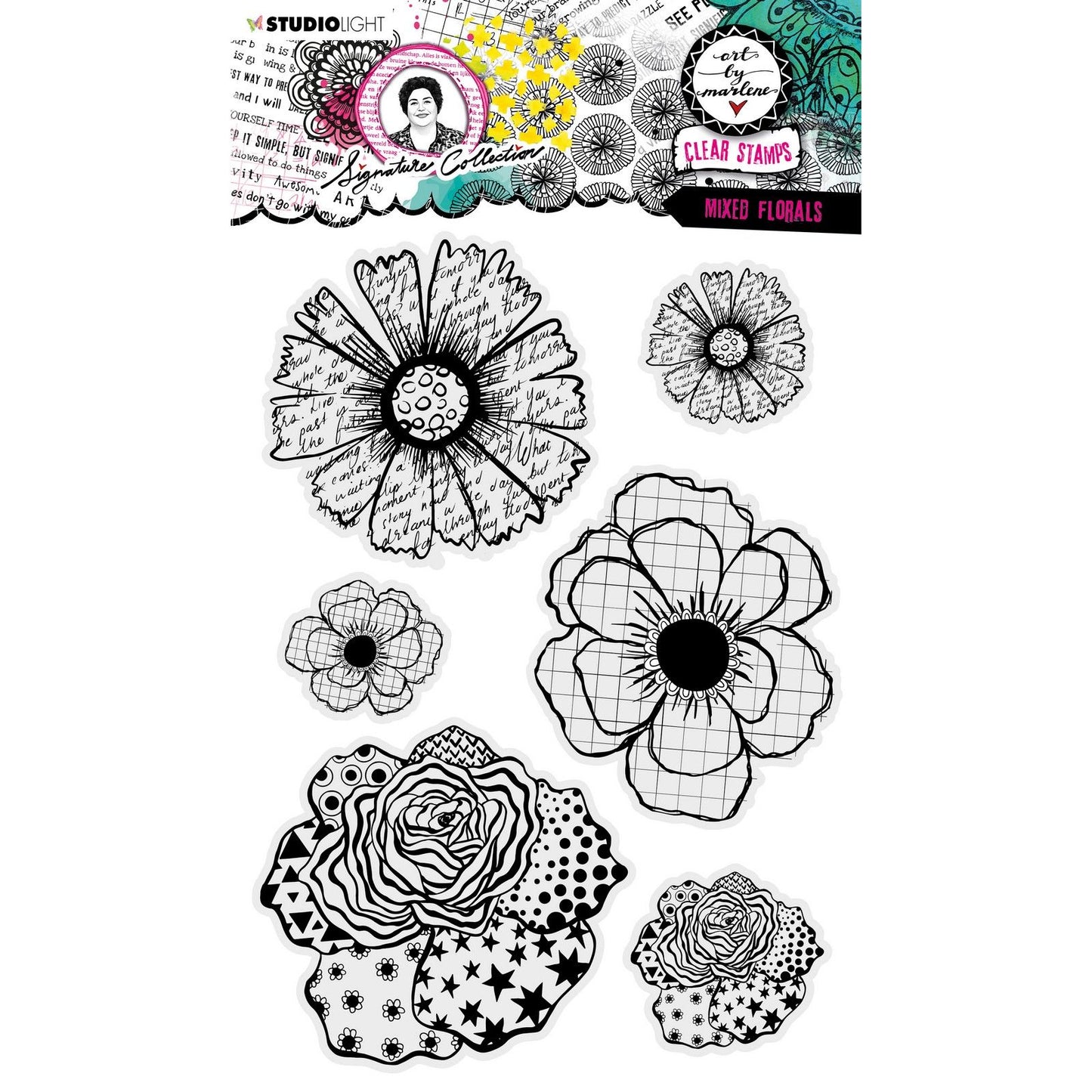 Studio Light • Signature-Kollektion, transparente Stempel, gemischte Blumen