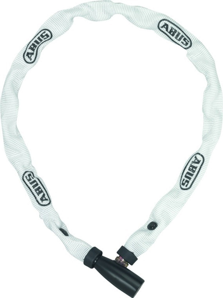 ABUS -Kettenschloss 1500 60 Web Weiß - 4mm dick - 60 cm - Sportliches weißes Fahrradschloss