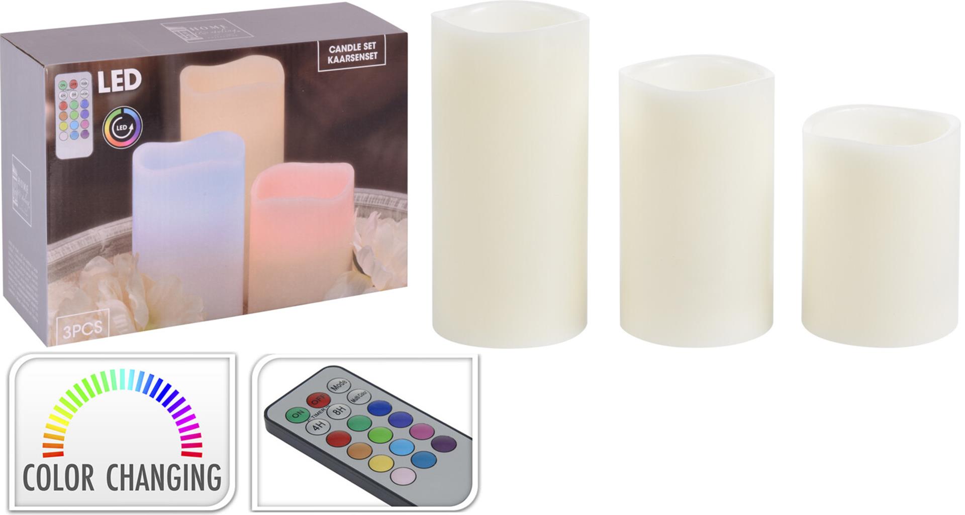Home-Styling-Kerzen-LED-Set, 3-teilig