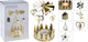 Home Styling Teelichthalter Karussell aus goldfarbenem Metall, H14 cm