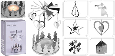 Home Styling Teelichthalter Karussell Silber