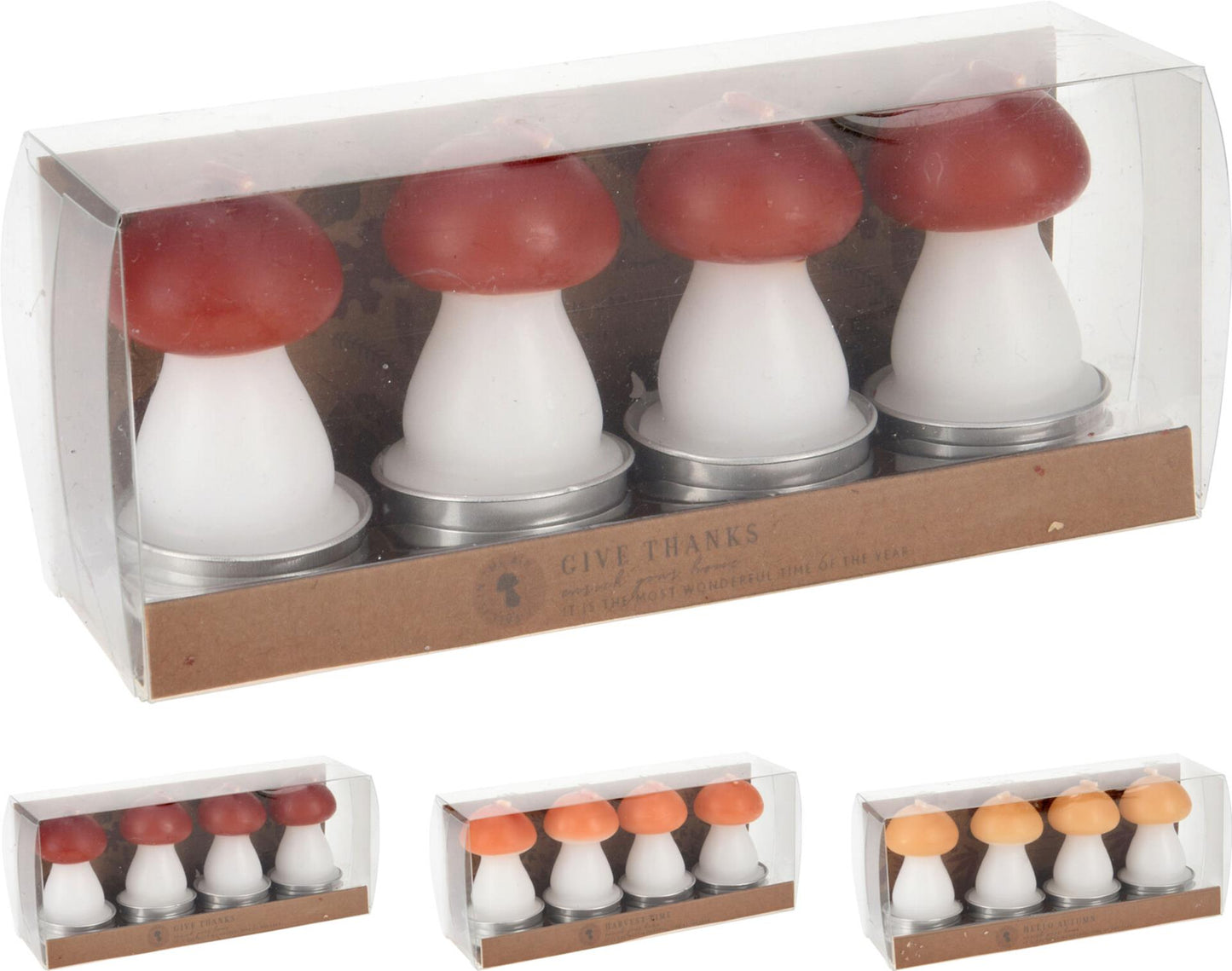 Home Styling Pilzkerzen-Set 4-teilig 3x7cm