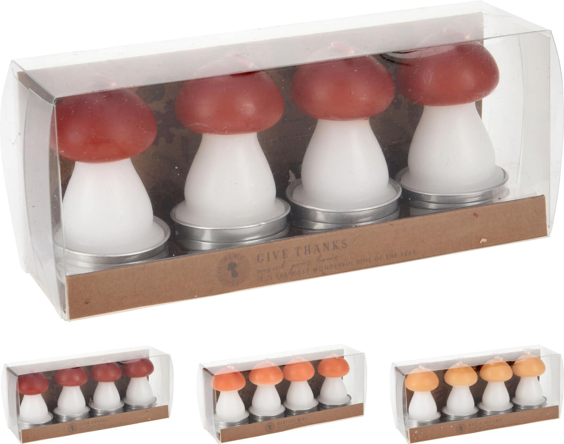 Home Styling Pilzkerzen-Set 4-teilig 3x7cm