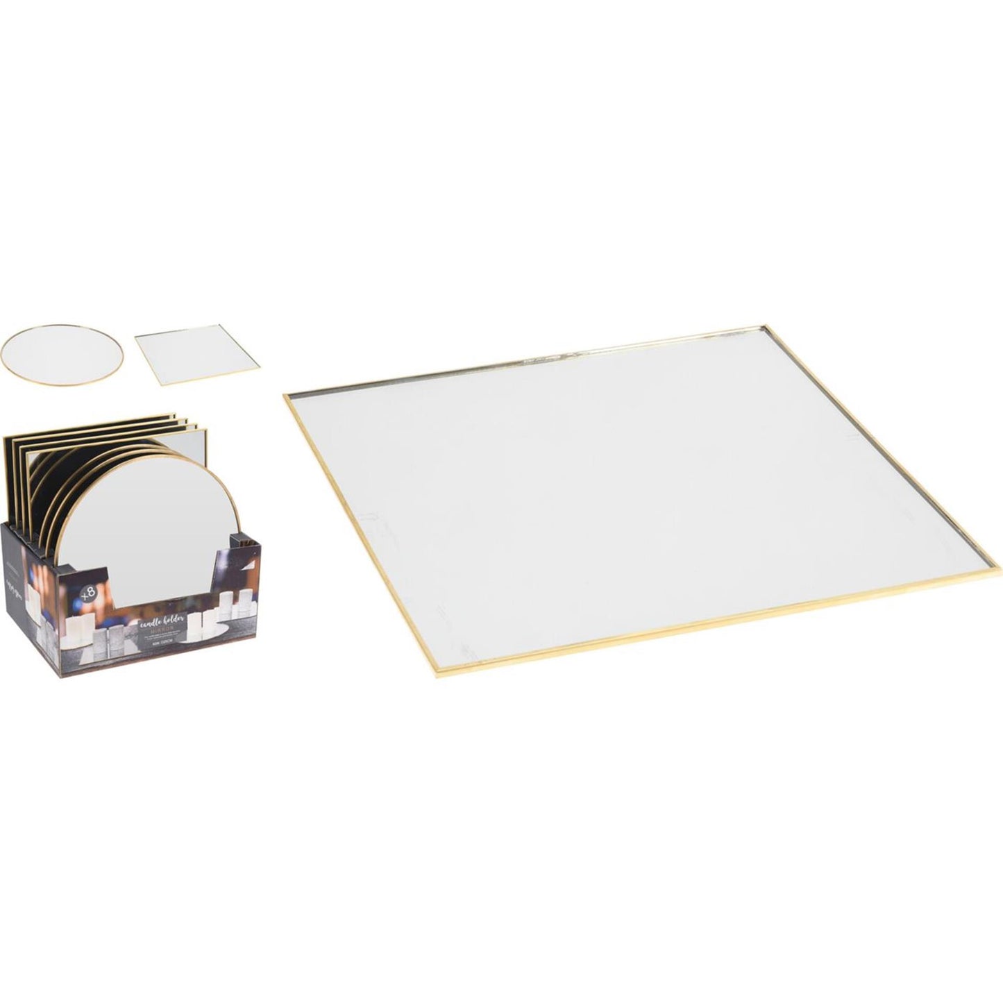 Home Styling Untersetzer Spiegel Gold 25cm