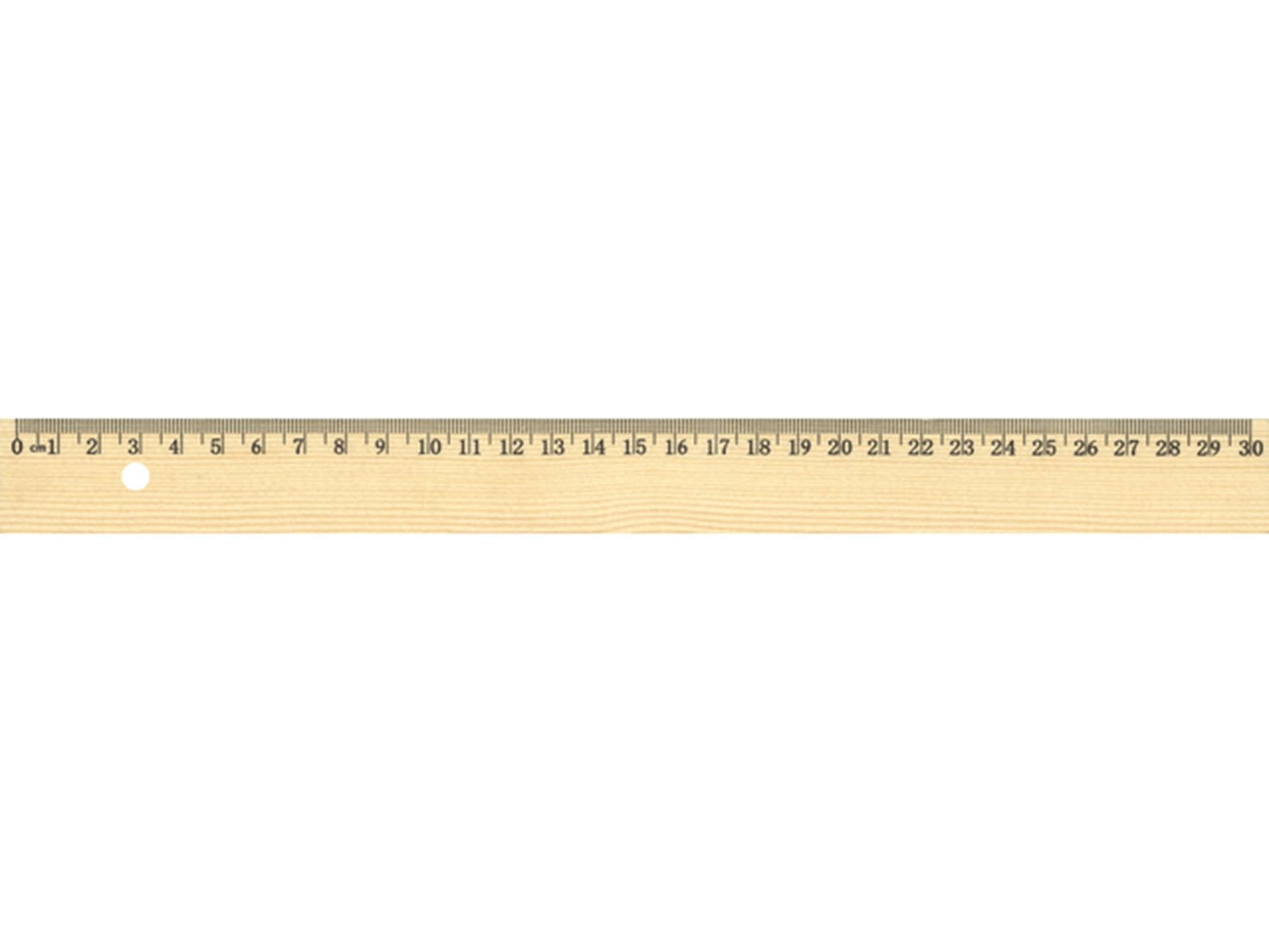 Känguru-Lineal 30 cm aus Holz mit Metalleinlage