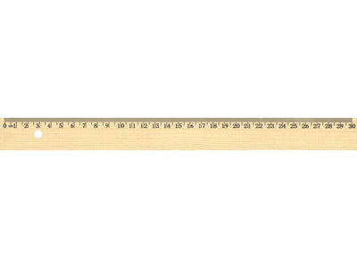 Känguru-Lineal 30 cm aus Holz mit Metalleinlage