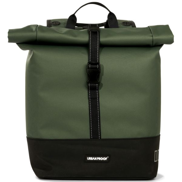 Urbanfester städtischer Rolltop Doppelfahrradbeutel 38 Liter grün