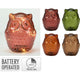 Home-Styling-Eule mit LED-Glas 15 cm
