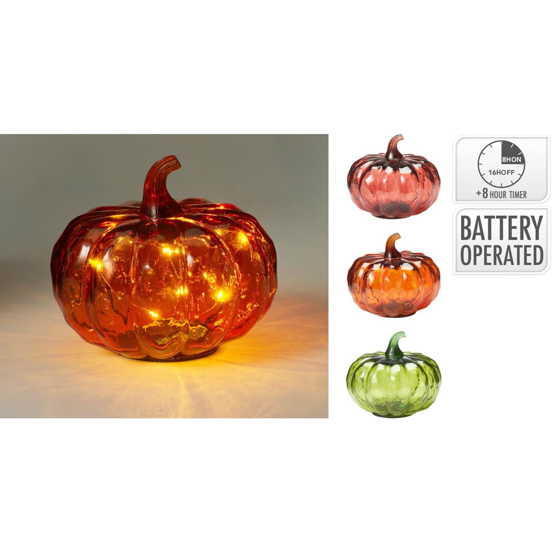 Home-Styling-Kürbis mit LED 13 cm