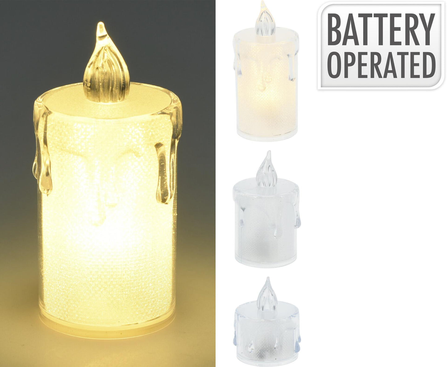 Home-Styling batteriebetriebenes Kerzen-Set mit 3 Stück