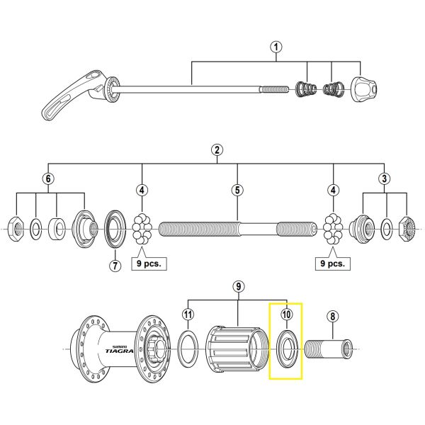 Shimano Stoffhaube auf der rechten FH-4500