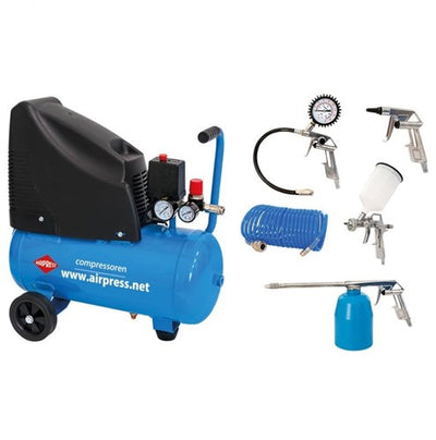 Airpress hlo 215-25 | Kompressor | mit 6-teiligem Set | 215 l min | 24 Liter - 48140