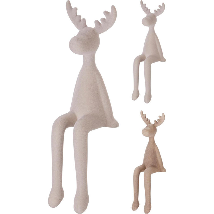 Rentier sitzend 30cm 2sort cl