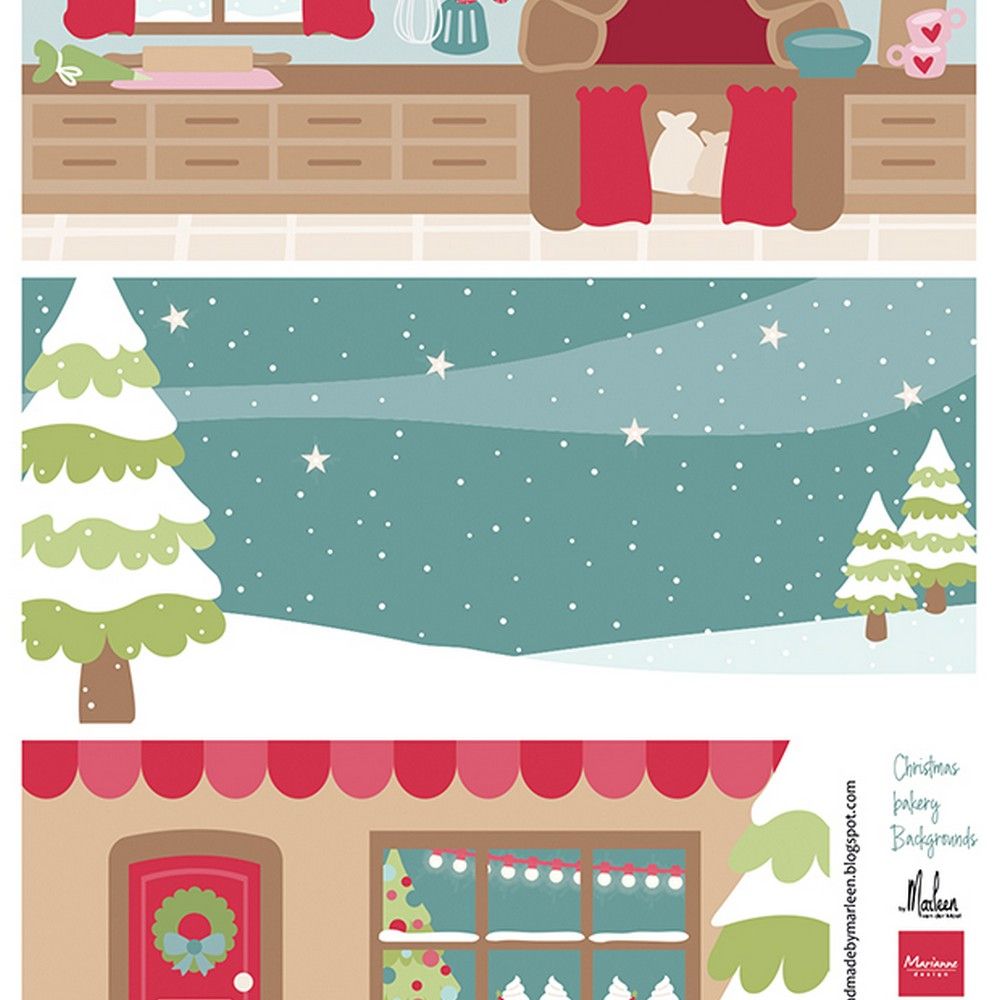 Marianne Design • Schnittbogen-Weihnachtsbäckerei-Hintergründe von Marleen