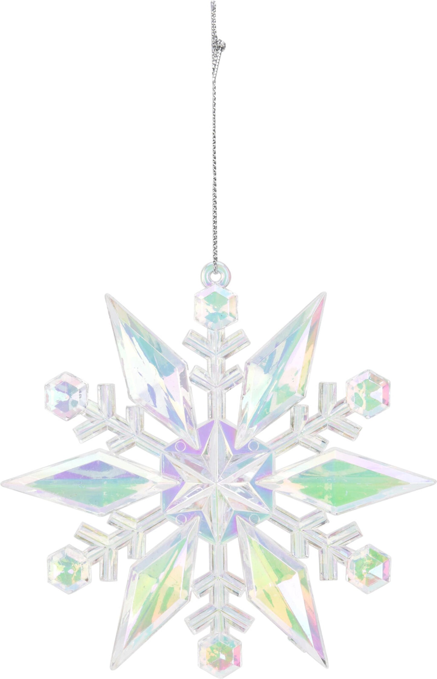 Home Styling Weihnachtsanhänger Schneeflocke 11cm irisierend