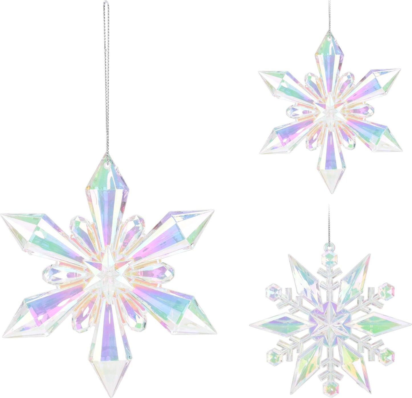 Home Styling Weihnachtsanhänger Schneeflocke 11cm irisierend