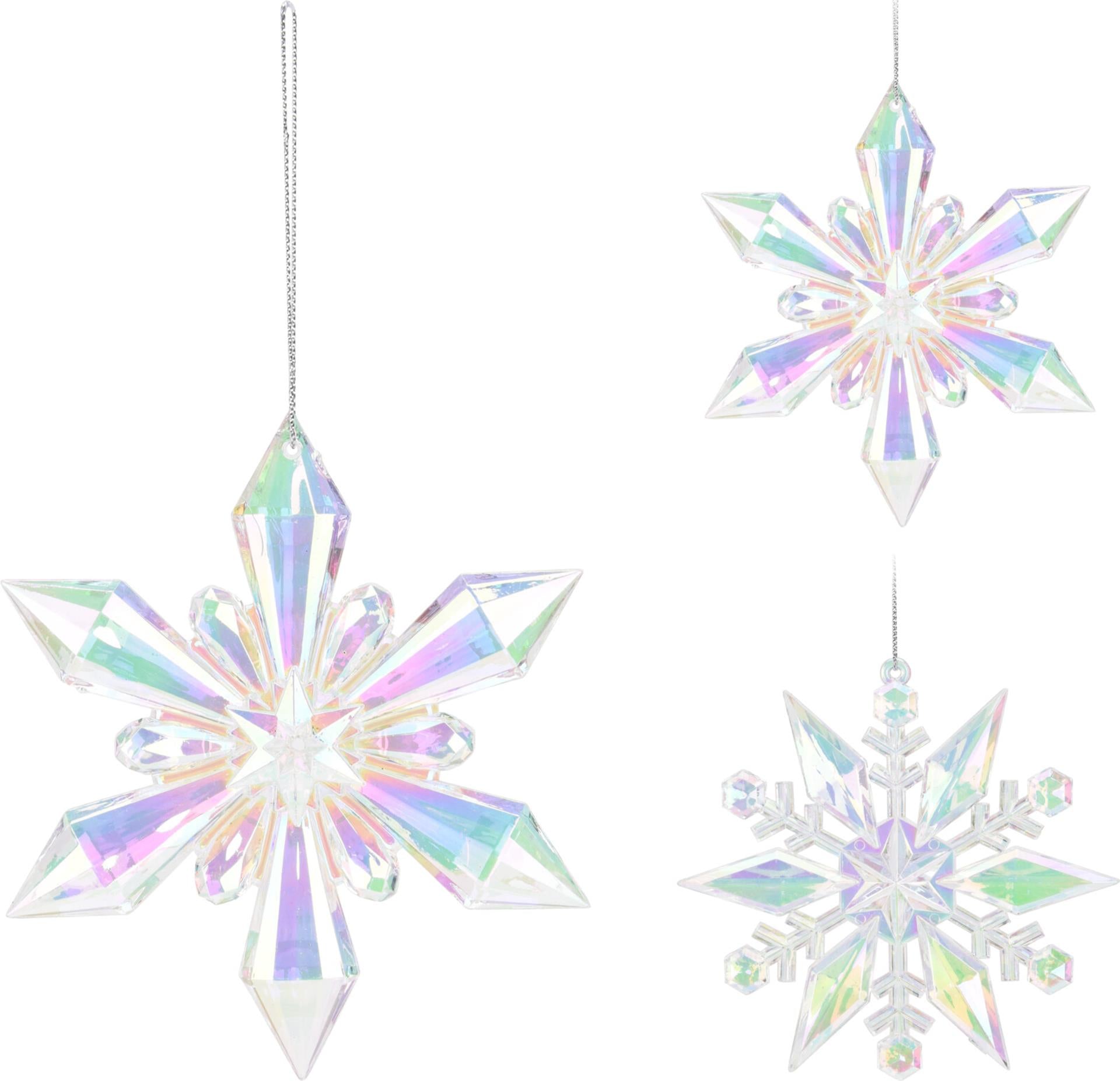 Home Styling Weihnachtsanhänger Schneeflocke 11cm irisierend
