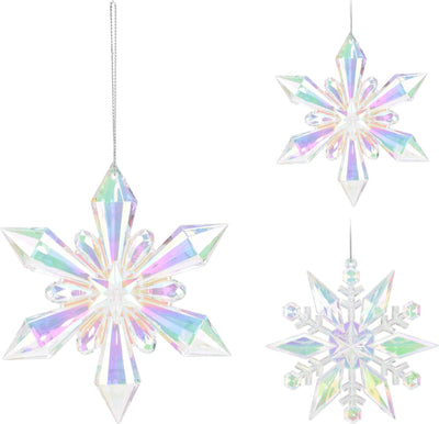 Home Styling Weihnachtsanhänger Schneeflocke 11cm irisierend