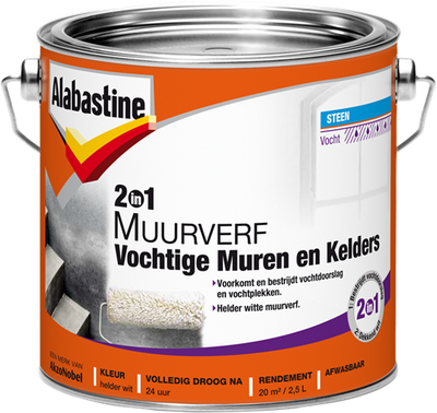Alabastine 2in1 Wandfarbe Feuchtigkeit m k | 2,5l - 5096050