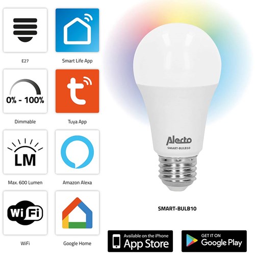 Alecto smart-bulb10 intelligente LED-Farblampe mit WLAN – smart-bulb10