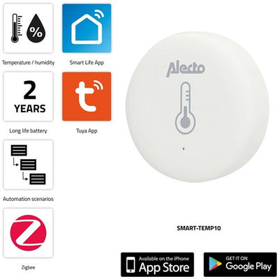 Alecto smart-temp10 intelligenter Zigbee-Temperatur- und Feuchtigkeitssensor – smart-temp10