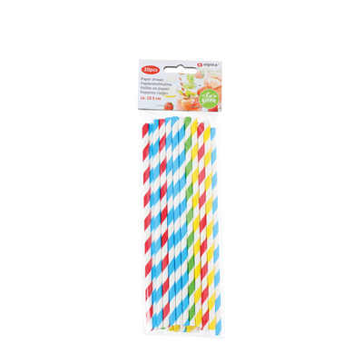 Alpina Papierstrohhalme Farbe 19,5cm 20 Stück