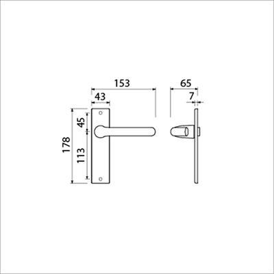 Ami Türgriff 386 Drehfeder 178 43 Blind F1 - 500102