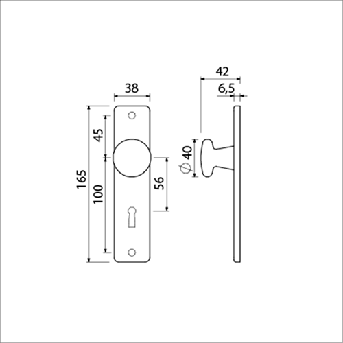 Ami-Knopf 160 40 fester kurzer Schild 165 4 rh sl 56 f1 – 310152