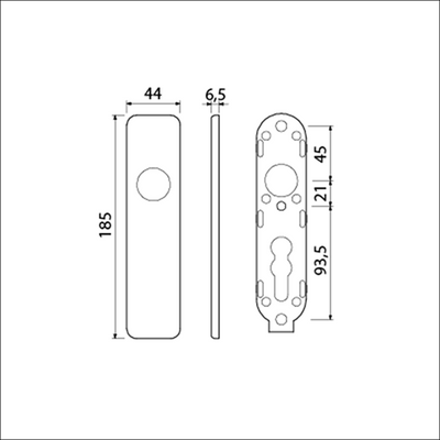Ami Kurzschild 185 44 Blindklick schwarz 9005 str – 739200
