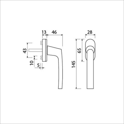 Ami Fenstergriff 810 7x40 oval weiß 9010 - 425508