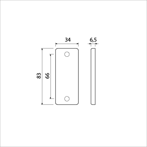 Ami Rechteckrosette 4 rechts blind f-2 - 226401