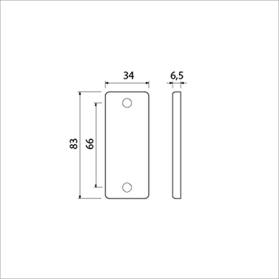 Ami Rechteckrosette 4 rechts blind f-2 - 226401