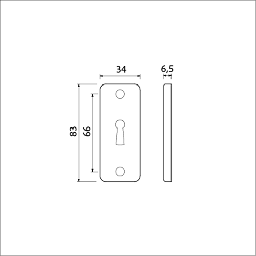 Ami Rechteckrosette 4 rh slg f-2 - 226402