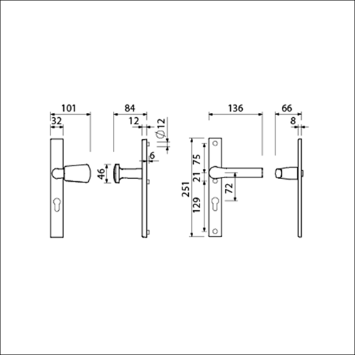 Ami Sicherheitsbeschlag 251 32 Profilzylinder 72 Kn 166 Re F1 A Z 379 Drehfeder 251 32 Profilzylinder 72 Türstärke 53 57 mm – 840284