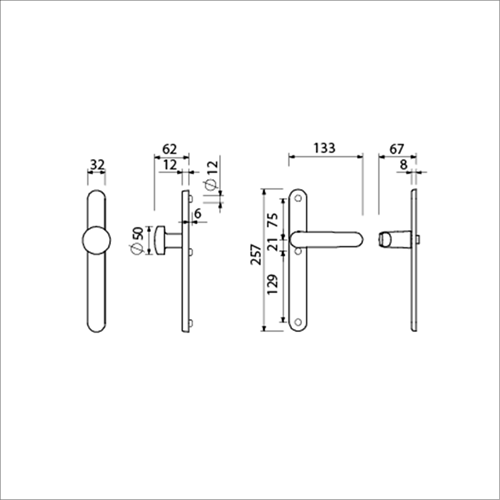 Ami Sicherheitsbeschlag 257 32 2 Blind Kn169 50 F1 A Z 378 Drehfeder 257 32 2 Blind Türstärke 53 57 mm – 845420