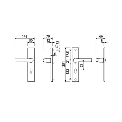 Ami Sicherheitsbeschlag 379 Rota Spring 251 50 Profilzylinder 72 F1 A Z 379 Rota Spring 251 50 Profilzylinder 72 Türstärke 53 57 mm - 809210